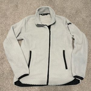 Helly Hansen Off-White and Navy Zip Fleece Jacket